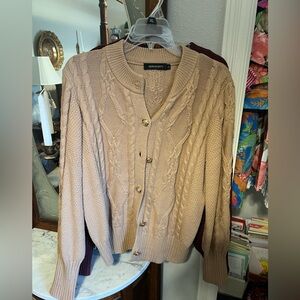 Mossimo Supply Co. Beige Cable Knit Cardigan